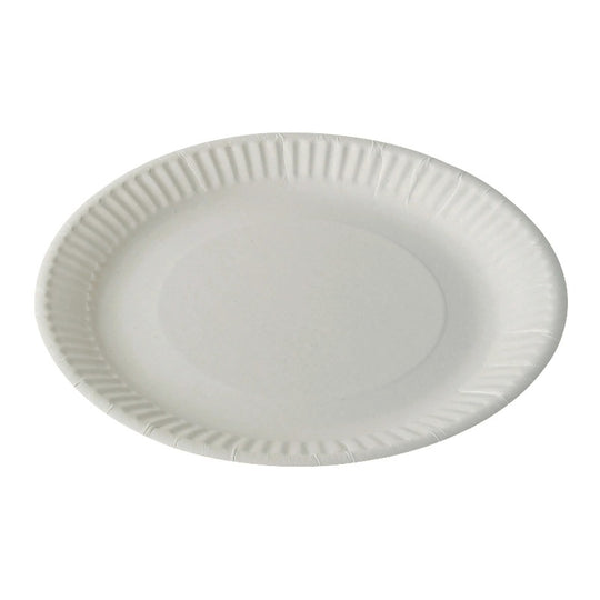 E-lite Disposable Paper Plates 18cm (7”) White 100 Pack