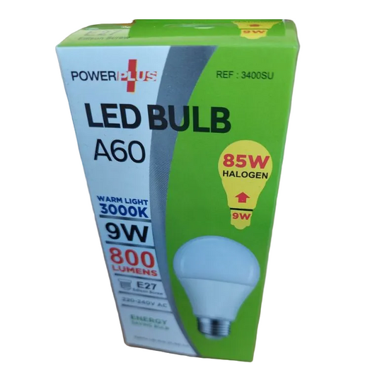 Powerplus LED Bulb A60 B22 9W(85W) Day Light - Case of 12