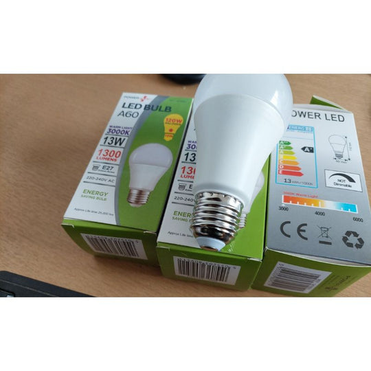 Powerplus LED Bulb A60 B22 13W(120W) Warm Light - Case of 12