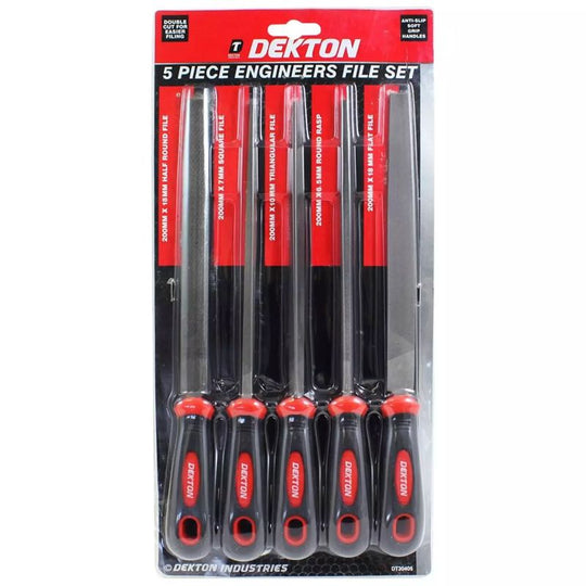 Dekton Soft Grip Assorted Engineer Metal File 5 Pack