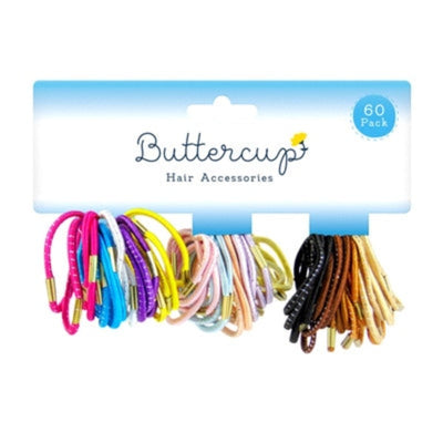 Hair Bands Assorted Colours 60 Pack