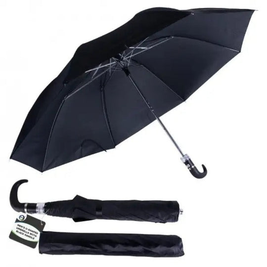 DID Men U Shaped Handle Umbrella Black