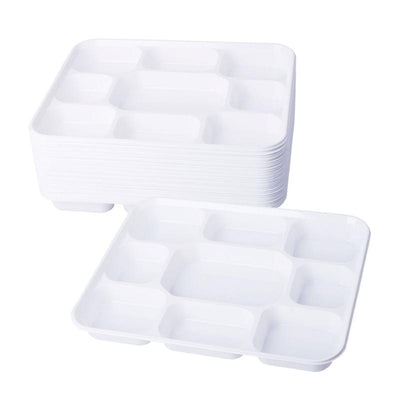 DID Reusable Deluxe Heavy-Duty 9 Compartment Plates 50 Pack