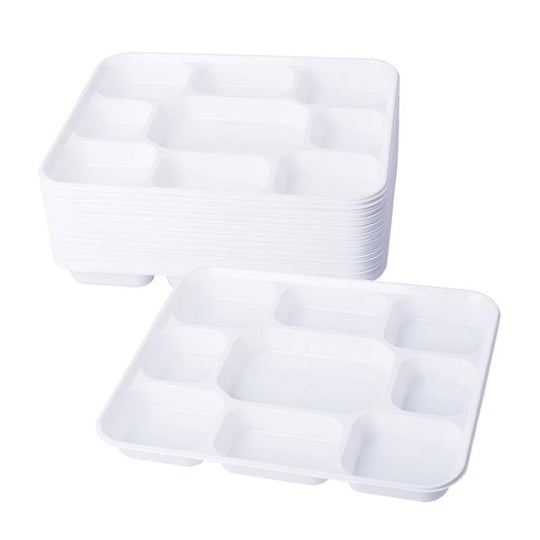 DID Reusable Deluxe Heavy-Duty 9 Compartment Plates 50 Pack