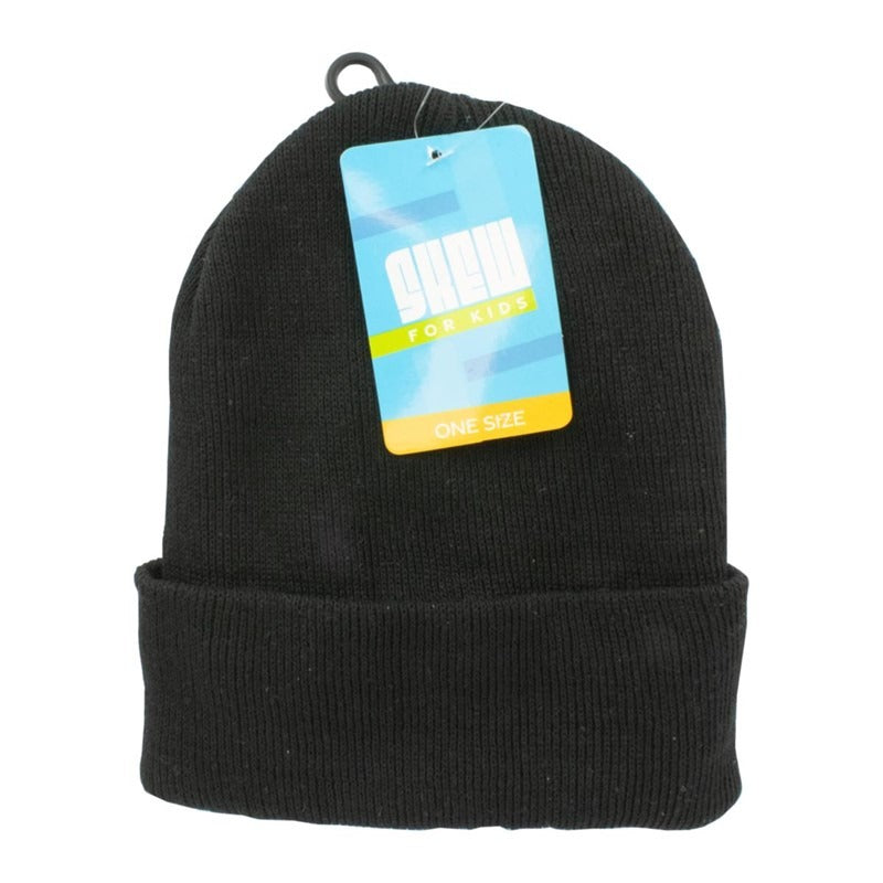 Kids Black Beanie Hat