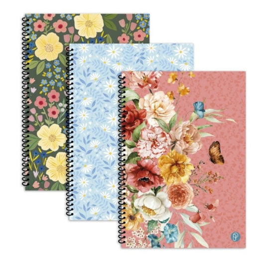 Floral Spiral Notebook 20x28cm - Case of 12