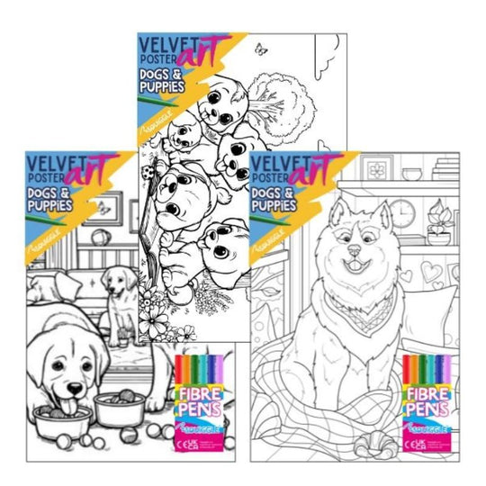 Velvet Poster Art Dogs & Puppies - Case of 12