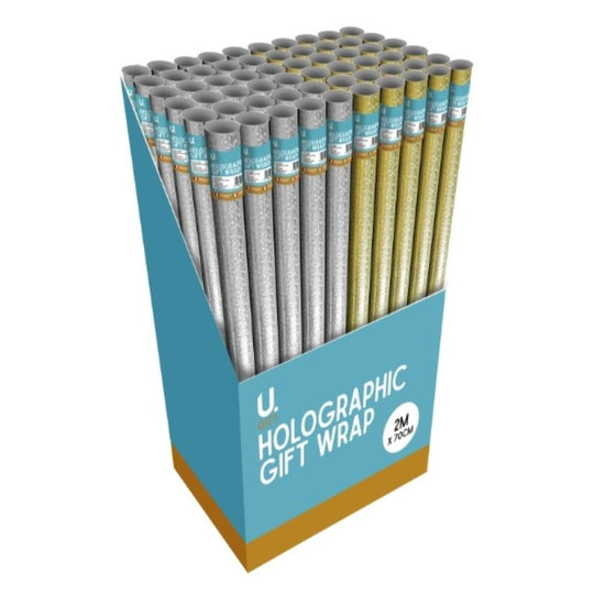 Patterned Gift Wrap Gold & Silver 2.5m x 70cm