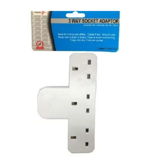 Powerplus 3 Way T Shape 13Amp Adaptor