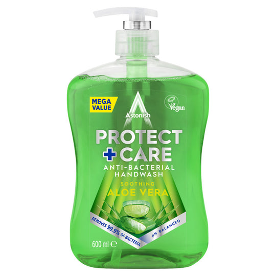 Astonish Antibacterial Handwash Protect & Care Aloe Vera 600ml - Case of 12