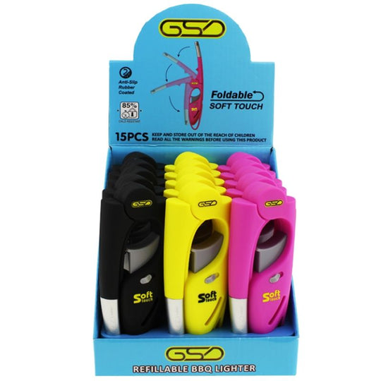 GSD Foldable BBQ Lighter Jet Flame - Case of 15