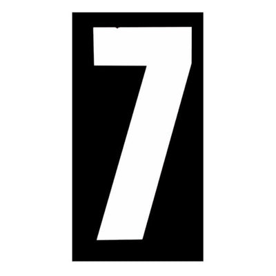 Wheelie Bin Sticker White High Visibility Reflective - Number 7