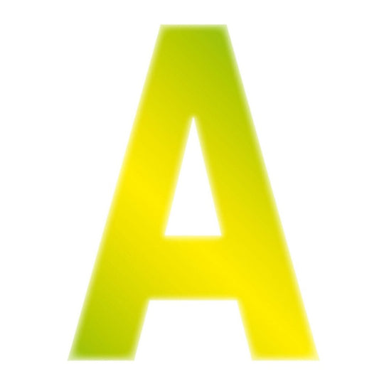 Alphabet Sticker Yellow High Visibility Reflective 3” - Letter A