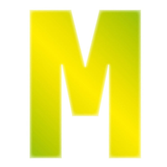 Alphabet Sticker Yellow High Visibility Reflective 3” - Letter M