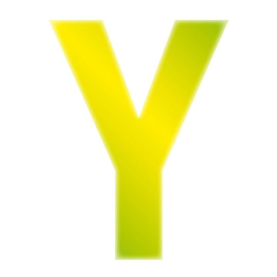Alphabet Sticker Yellow High Visibility Reflective 3” - Letter Y