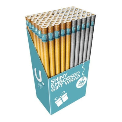 Embossed Metallic Gift Wrap Gold & Silver 2m x 70cm