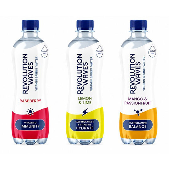 Pallet Deal : 1,584 Revolution Waves 500ml Spring Water Bottles Assorted Flavours (12pk)