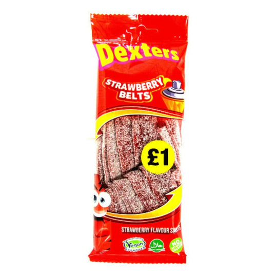Dexters Strawberry Belts 160g PMP £1 - Case of 12