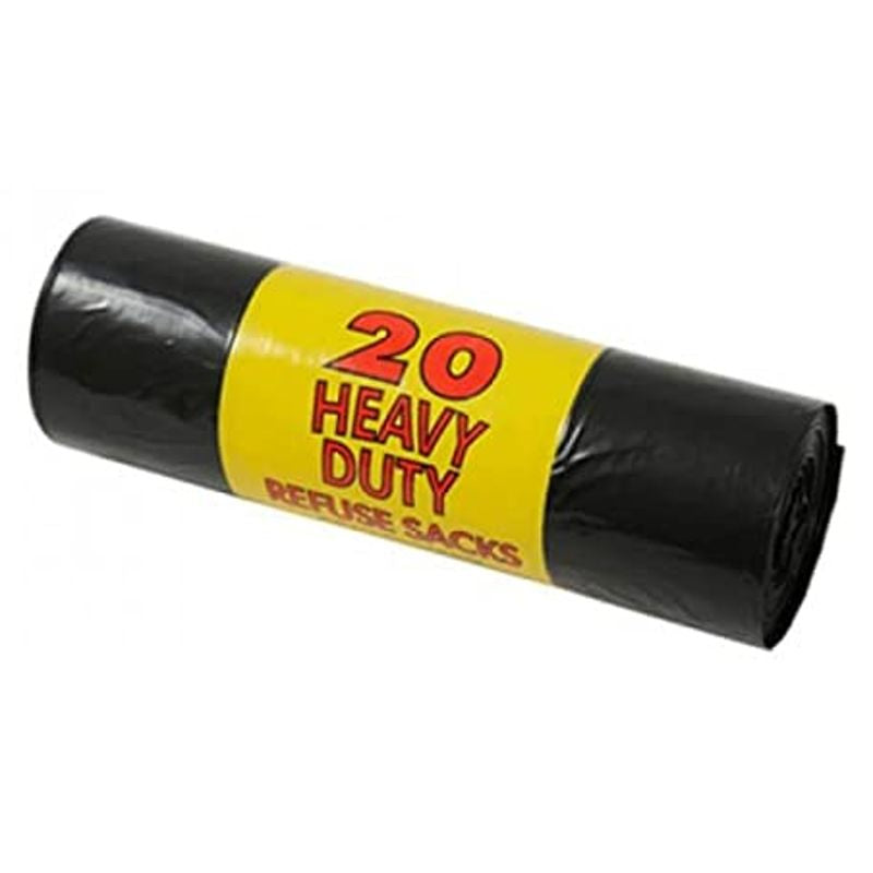 MD Heavy Duty Black Refuse Sacks Bags 20 Roll Pack Wholesale