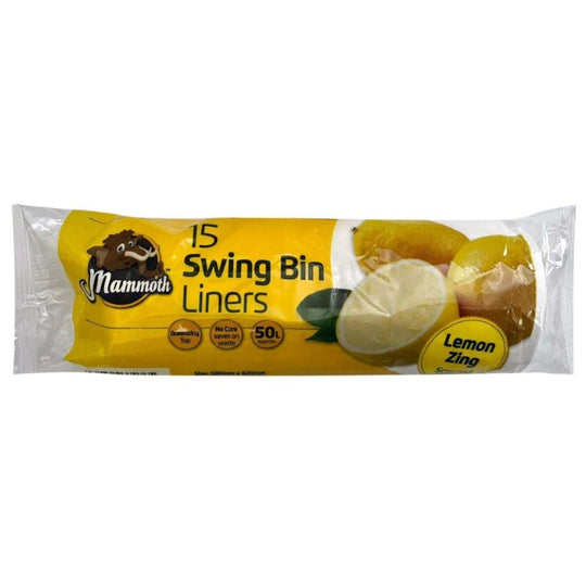 MAMMOTH Drawstring Lemon Zing Swing Bin Liners 15's