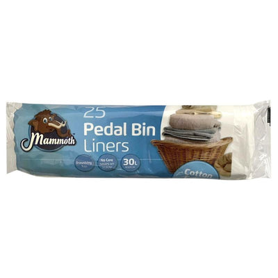 MAMMOTH Drawstring Cotton Fresh Pedal Bin Liners 25's