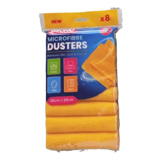Bruno Yellow Duster Microfibre Cloths 8 Pack