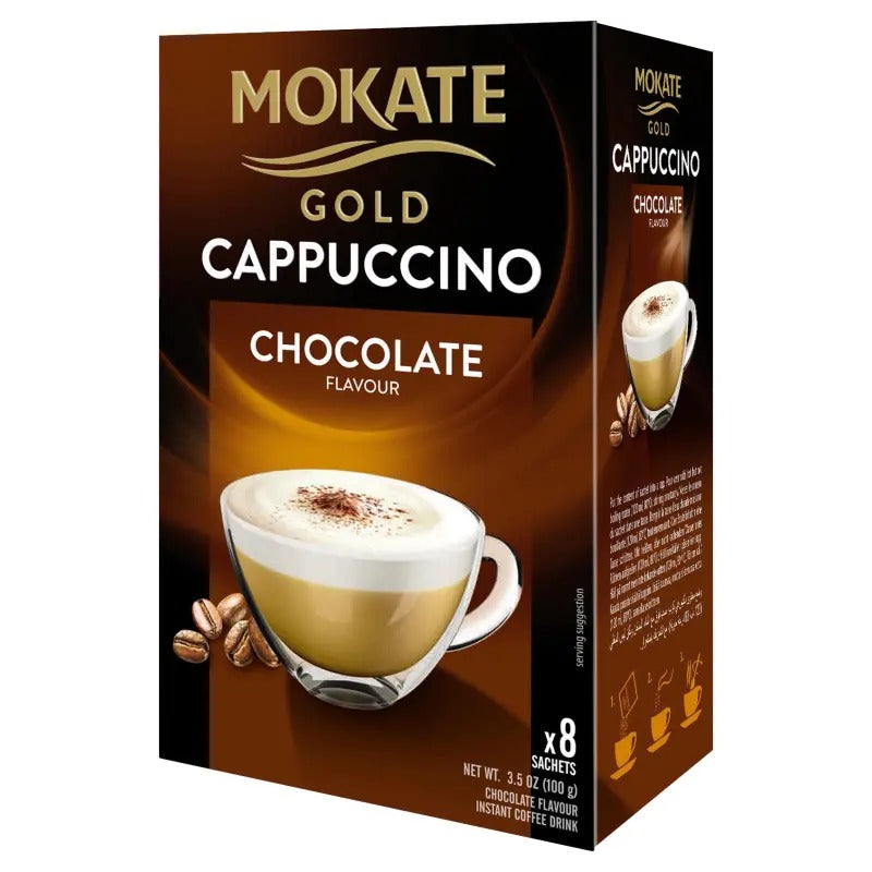 Mokate Gold Chocolate Cappuccino Instant Coffee 8 Pack - Case of