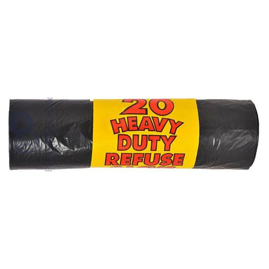 EP Extra Heavy Duty Black Refuse Sacks Bags 20 Roll Pack