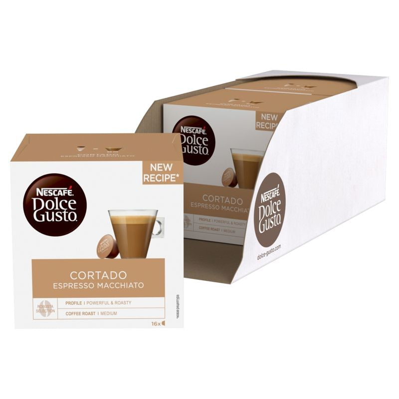 Nescafe Dolce Gusto, Cortado ​​Espresso Macchiato, 16 capsules, Pack x 3