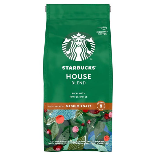 STARBUCKS House Blend Medium Roast & Ground coffee bag 200g - Case of 6