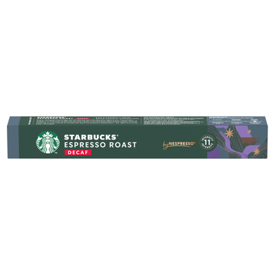 STARBUCKS by Nespresso Decaf Espresso Roast Dark coffee pods 10 Pack - Case of 12