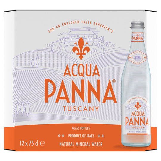 Acqua Panna Still Natural Mineral Water Glass 750ml Bottles - Case of 12