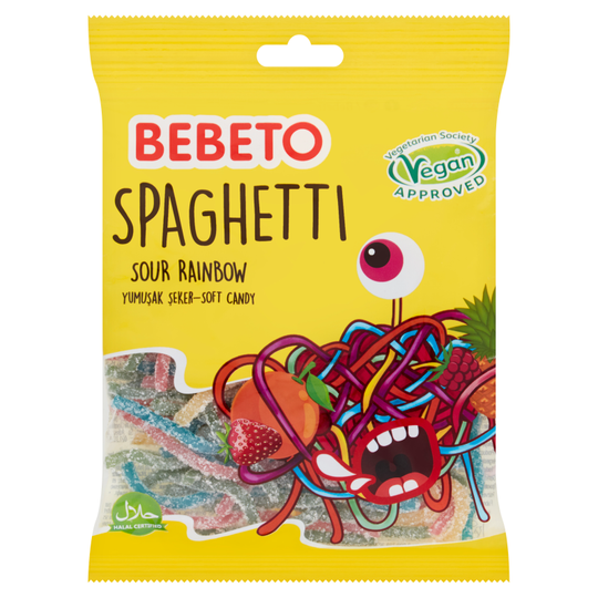 Bebeto Spaghetti Sour Rainbow 70g PMP 50p - Case of 20