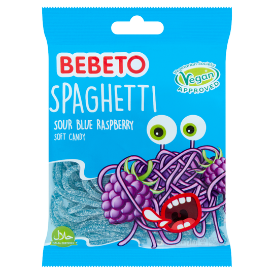 Bebeto Spaghetti Fizzy Blue Raspberry 70g PMP 50p - Case of 20