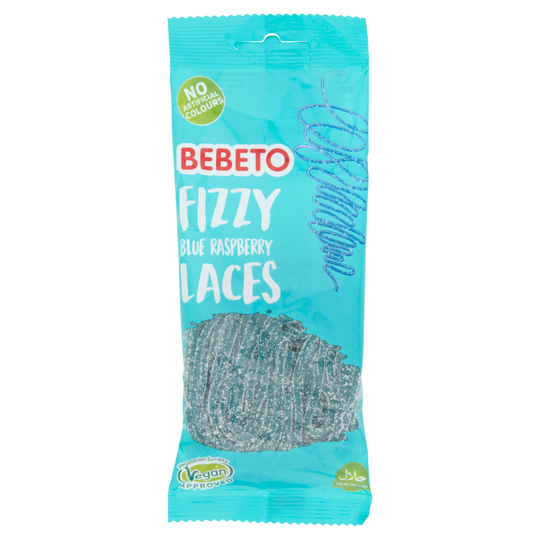 Bebeto Fizzy Blue Raspberry Laces 160g PMP £1 - Case of 12