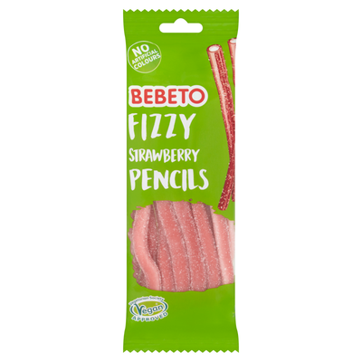 Bebeto Fizzy Strawberry Pencils 160g PMP £1 - Case of 12