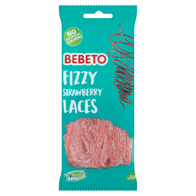 Bebeto Fizzy Strawberry Laces 160g PMP £1 - Case of 12