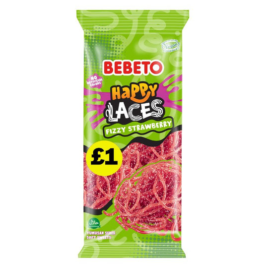 Bebeto Fizzy Strawberry Laces 140g PMP £1 - Case of 12