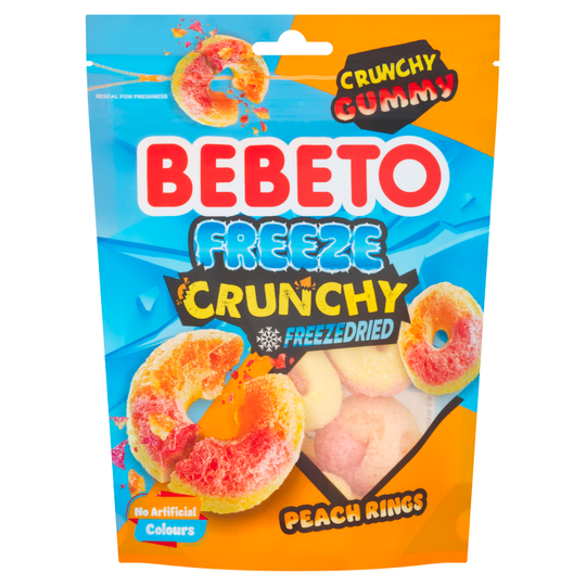 Bebeto Peach Ring Freeze Dried 38g - Case of 12