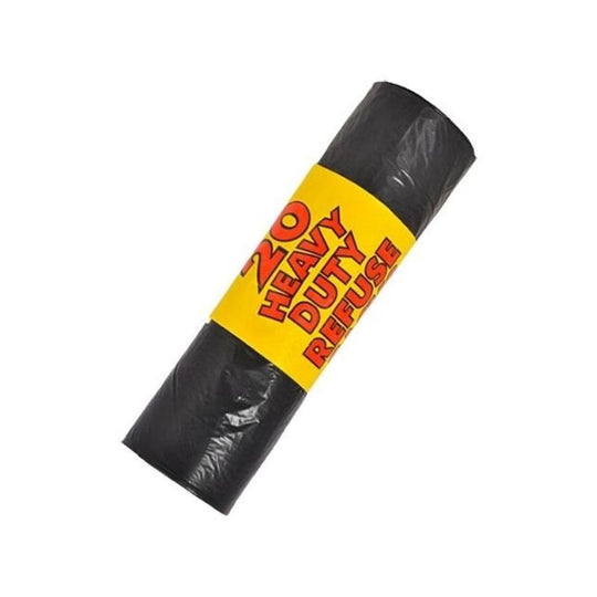 Floppy Heavy Duty Black Refuse Sacks Bags 20 Roll Pack
