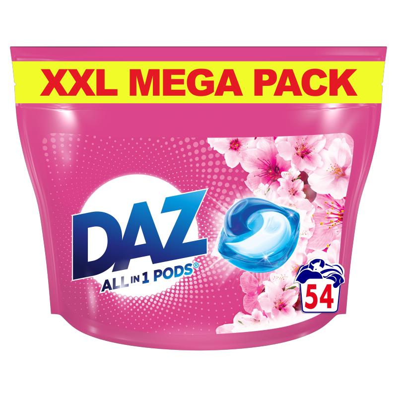 All Daaz Daz All in 1 Laundry Washing Pods Whites & Colours 54w Wholesale