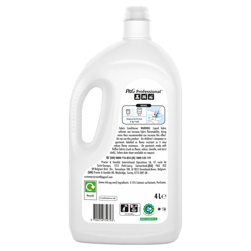 Fairy Professional Sensitive Fabric Softener Liquid 200w 4L Wholesale
