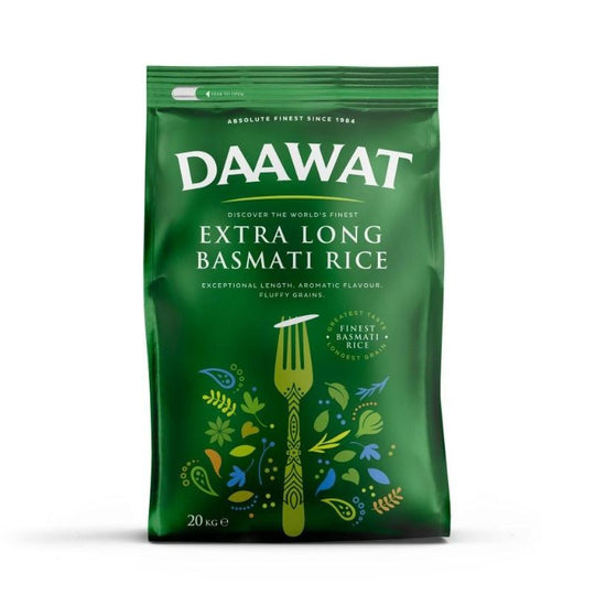 Pallet Deal : 50 x Daawat Extra Long Basmati Rice 20kg Bags PM 36.99