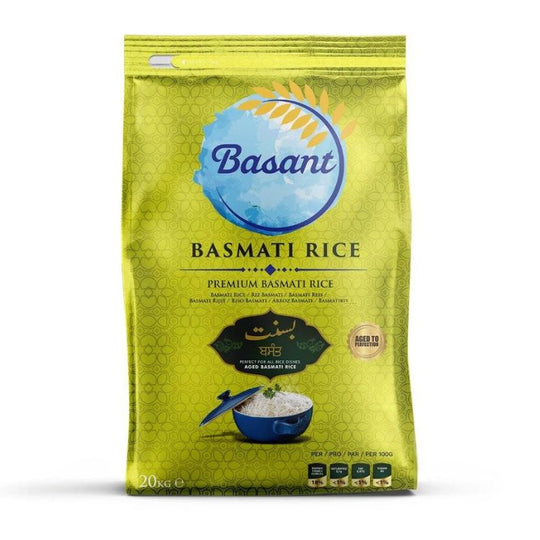 Pallet Deal : 50 x Basant Extra Long Basmati Rice 20kg Bags PM 28.99