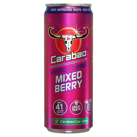 Carabao Mixed Berry Energy Drink 330ml Cans - Case of 12