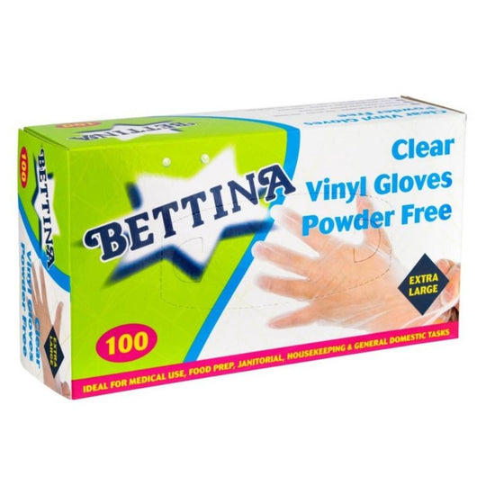 Bettina Vinyl Powder Free Gloves Ex Large 100pk