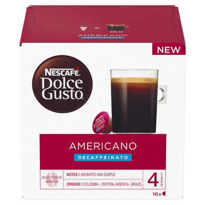 NESCAFÉ Dolce Gusto Americano Decaf coffee pods 16 Pack - Case of 3