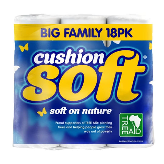 Cushion Soft White Toilet Paper 18 Roll Pack - Case of 3