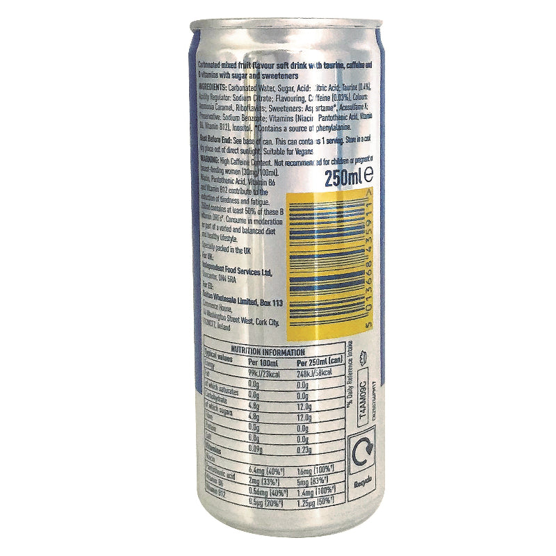 LSV Energy Drink Original Cans 250ml PMP 59p - Case of 24 Wholesale