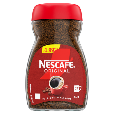 Nescafe Original Instant Coffee Jar 50g PM £1.99 - Case of 12